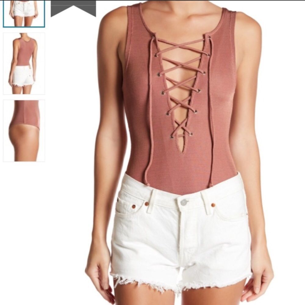 Tularosa Nile Front Lace Up Bodysuit Size XL